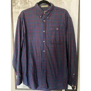 ORVIS‎ Plaid Flannel Long Sleeve Button Down Collar Lightweight Shirt Men Medium